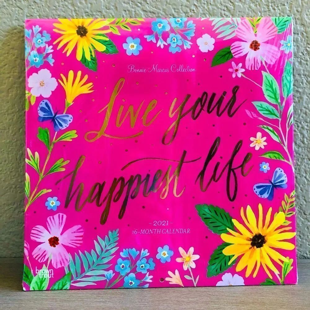 Inspirational Quotes Wall Art Decor Floral 2021 Calendar